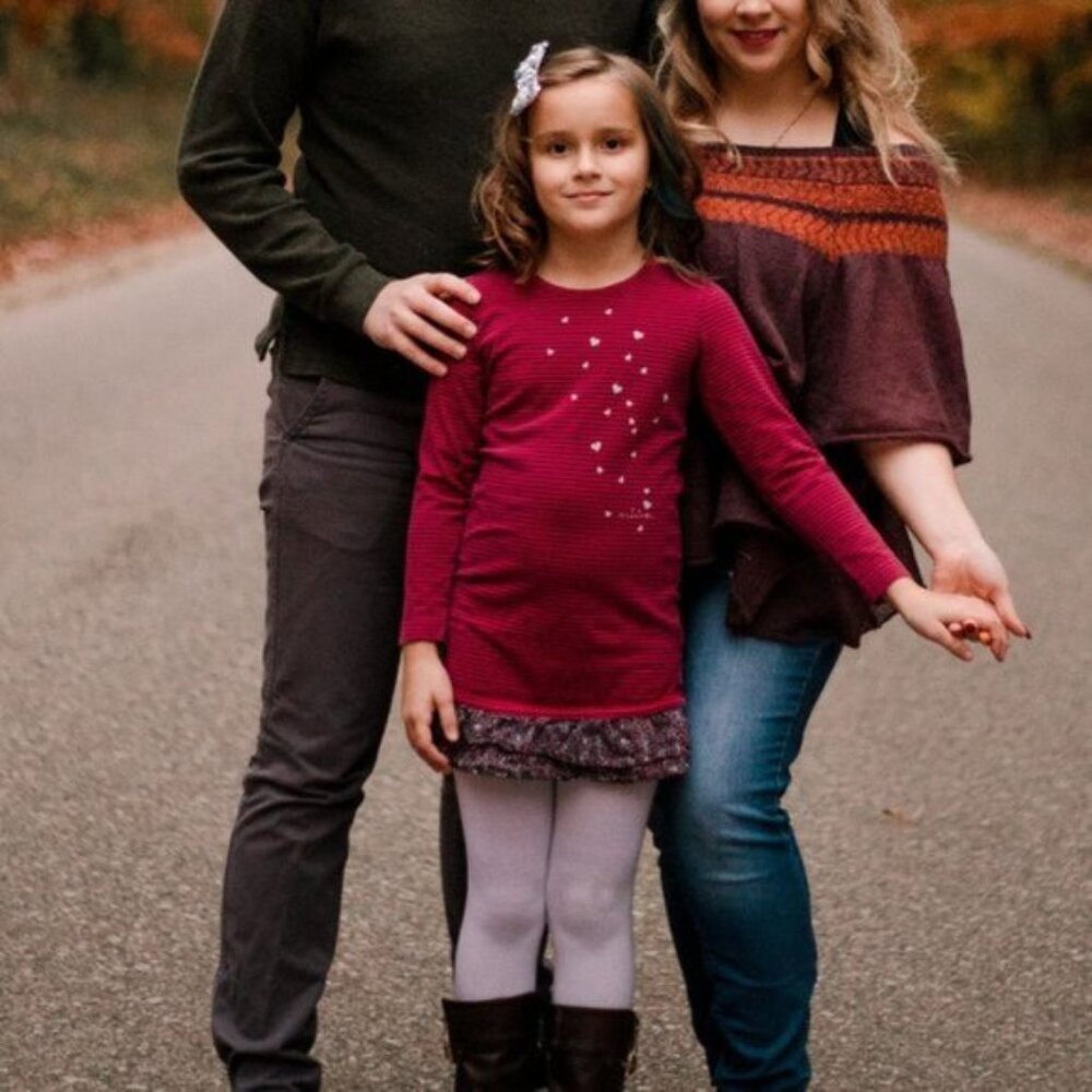 Miniman | Long Sleeve Striped Dress With Hearts | Size 8a